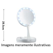 Espelho De Aumento 10x Com Luz De Iluminação Led De Mesa Dobravel E Articulavel Para Maquiagem REDONDO