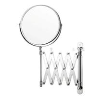 Espelho de aumento 5x sanfonado articulado de parede extensivel pantografico dupla face para banheiro barbear maquiagem Espelho de aumento 5x sanfonado articulado de parede extensivel pantografico dupla face para banheiro barbear maquiagem