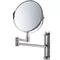 Espelho De Aumento Articulado Dupla Face Aço Cromado - MOR