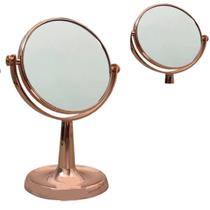 Espelho De Aumento De Mesa Rose Gold Duplo Maquiagem