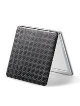 Espelho de Aumento OMIRO 1X/3X, Espelho Compacto com Pintura Única e Couro PU Clássico (Listra Preto Giratório)