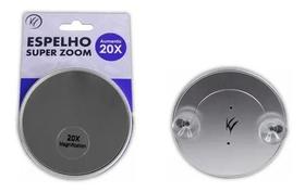 Espelho De Aumento Zoom 20x Com Ventosas Fixadoras BM2619 Klass Vough