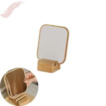 Espelho de Bancada com Base de Bambu Linha Aura Ou