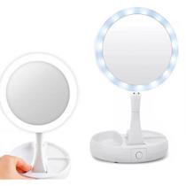 Espelho De Bancada Dobrável Led Zoom 10x Perfeito Maquiagem