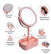 Espelho de Bancada p/Maquiagem Espelho Led Touch