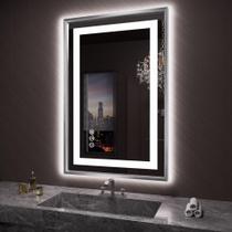 Espelho de Banheiro Amorho 61x91cm com LED e Moldura em Níquel Escovado Espelho de Banheiro Amorho 61x91cm com LED e Moldura em Níquel Escovado