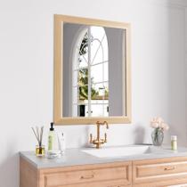 Espelho de banheiro Amorho Oak Wood Grain Metal Frame 60x75cm Espelho de banheiro Amorho Oak Wood Grain Metal Frame 60x75cm