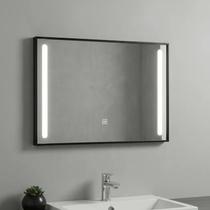 Espelho De Banheiro Com Led 3 Cores Moldura Preta 40x60 Cm Preto Espelho De Banheiro Com Led 3 Cores Moldura Preta 40x60 Cm Preto
