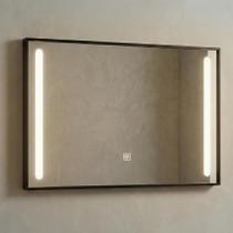 Espelho De Banheiro Com Led Moldura Preta - 50x70cm Preto - Stillus Home
