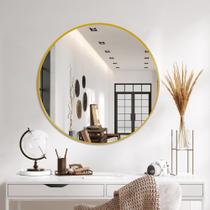Espelho de banheiro Delma 26" Round Circle Gold Frame Wall Mount