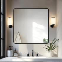Espelho de banheiro Delma 30x30 cm Black Frame High-Def