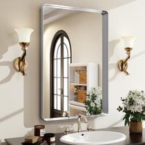 Espelho de banheiro Easy Silver Wall 36x24 cm em liga de alumínio