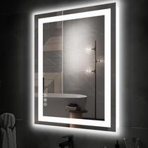 Espelho de banheiro LED DUMOS 36x24 cm com luzes de vidro antiembaçante Espelho de banheiro LED DUMOS 36x24 cm com luzes de vidro antiembaçante