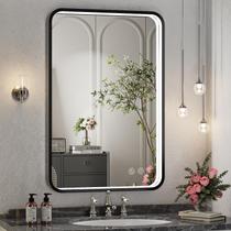 Espelho de banheiro LED FTOTI 91x61cm com moldura preta de luzes