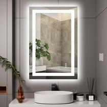 Espelho de banheiro LED Hivone 60x90cm com luzes antiembaçantes reguláveis