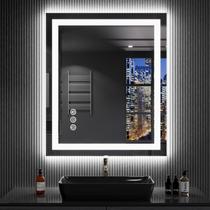 Espelho de banheiro LED LOAAO 24x32cm com luzes antiembaçantes reguláveis Espelho de banheiro LED LOAAO 24x32cm com luzes antiembaçantes reguláveis