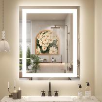 Espelho de banheiro LED ODDSAN 30 x 36 cm com luzes, antiembaçante