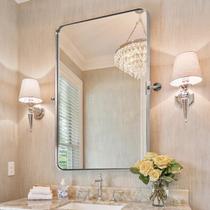 Espelho de banheiro MOON MIRROR Metal de níquel escovado 22x30cm