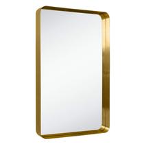 Espelho de banheiro TEHOME Brushed Gold Metal 60x90cm Suporte de parede Espelho de banheiro TEHOME Brushed Gold Metal 60x90cm Suporte de parede