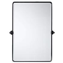Espelho de banheiro TEHOME Matt Black Pivot Retangle