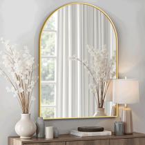 Espelho de banheiro TRAHOME Arched 30x20" montado na parede dourado