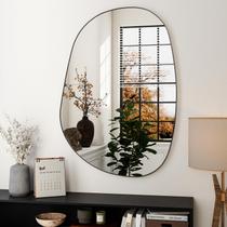 Espelho de banheiro XRAMFY 91x61 cm com moldura preta irregular Espelho de banheiro XRAMFY 91x61 cm com moldura preta irregular