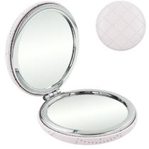 Espelho de Bolsa Compacto 7cm com Capa de Couro, Duplo Reflexo Normal e Aumento Leve e Sofisticado AFA05024 Espelho de Bolsa Compacto 7cm com Capa de Couro, Duplo Reflexo Normal e Aumento Leve e Sofisticado AFA05024