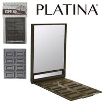 Espelho De Bolsa Retangular Chocolate Platina 6,5X5Cm Solapa - Moment