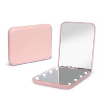 Espelho de bolso Kintion LED de ampliação 1X/3X rosa compacto Espelho de bolso Kintion LED de ampliação 1X/3X rosa compacto