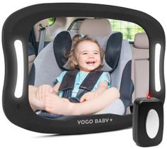 Espelho de carro de bebê Yogo Baby com luz LED de controle remoto Espelho de carro de bebê Yogo Baby com luz LED de controle remoto