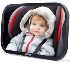 Espelho de carro para bebê AMTIFO A25 voltado para trás à prova de estilhaçamento