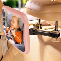 Espelho de carro para bebê TAZENI, clipe de gancho traseiro, rosa Espelho de carro para bebê TAZENI, clipe de gancho traseiro, rosa