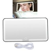 Espelho de Carro Quebra Sol Maquiagem Led 3 Cores Sem Fio Iluminaçao Interna Automotiva Retrovisor Maquiagem