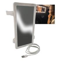 Espelho de Carro Sem Fio 3 cores Led Usb Quebra Sol Maquiagem Automovel Veiculo Branco quente e Frio Espelho de Carro Sem Fio 3 cores Led Usb Quebra Sol Maquiagem Automovel Veiculo Branco quente e Frio