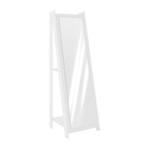 Espelho de Chão com 2 Prateleiras Retrô 161cmx50cm Movelbento Branco
