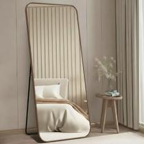 Espelho de Chão Corpo Inteiro Retangular Grande 170 x 70 com Suporte - Moldura de Metal