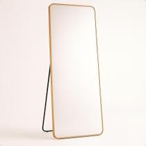 Espelho de Chão Corpo Inteiro Retangular Grande 170x70 com Suporte Moldura de Metal