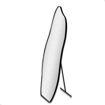 Espelho de Chão Flame Grande 150x50cm com Formato Orgânico e Acabamento Sofisticado em Couro