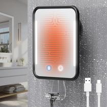 Espelho de chuveiro Gospire Heated Fogless com luz 5000mAh preto
