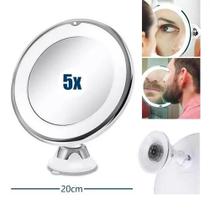 Espelho De Led Aumento 5x Flexível 360º Maquiagem Barba 20cm