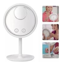 Espelho De Led Com Ventilador Mini Espelho Aumento Usb Pilha Espelho De Led Com Ventilador Mini Espelho Aumento Usb Pilha