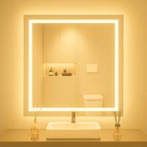 Espelho De Led Jateado Quadrado Premium 50x50 Cm Com Fonte Espelho De Led Jateado Quadrado Premium 50x50 Cm Com Fonte