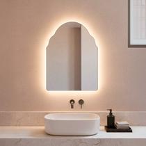 Espelho de Led Orgânico Marrocos 44x64 Para Sala Quarto Banheiro Moldura Lapidada