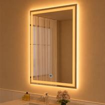Espelho De Led Orgânico Retangular Touch 3 Cores de Luz com Display Digital 60x80cm Bivolts Espelho De Led Orgânico Retangular Touch 3 Cores de Luz com Display Digital 60x80cm Bivolts