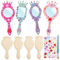 Espelho de madeira Craft XJWWHZ para crianças DIY Princess Mirrors Espelho de madeira Craft XJWWHZ para crianças DIY Princess Mirrors