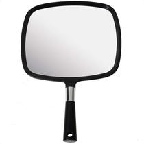 Espelho de mão MIRRORVANA grande com alça confortável preto 23x33cm