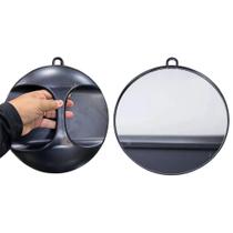 espelho de mão preto redondo