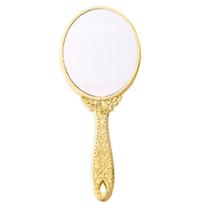 Espelho De Mão Princesa Provençal - Dourado/Prata 26x12cm - Bm36