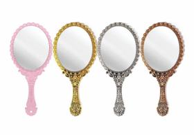 Espelho De Mão Provençal Estilo Princesa Fácil Uso Maquiagem