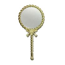 Espelho De Mão Redondo Para Maquiagem Vintage Retro DOURADO Espelho De Mão Redondo Para Maquiagem Vintage Retro DOURADO